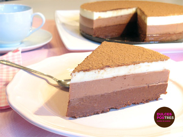 Tarta tres Chocolates porcion
