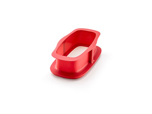 Lékué Duo Rectangular Molde Desmontable, Cerámica y Silicona, Rojo, 24 cm