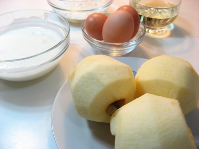 Ingredientes para el bizcocho de Manzana