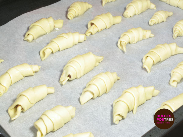 mini-croissants antes de hornear