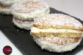 Rceta de galletas de coco rellenas de mantequilla