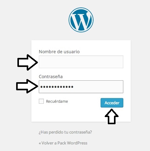 Acceso blog en WordPress