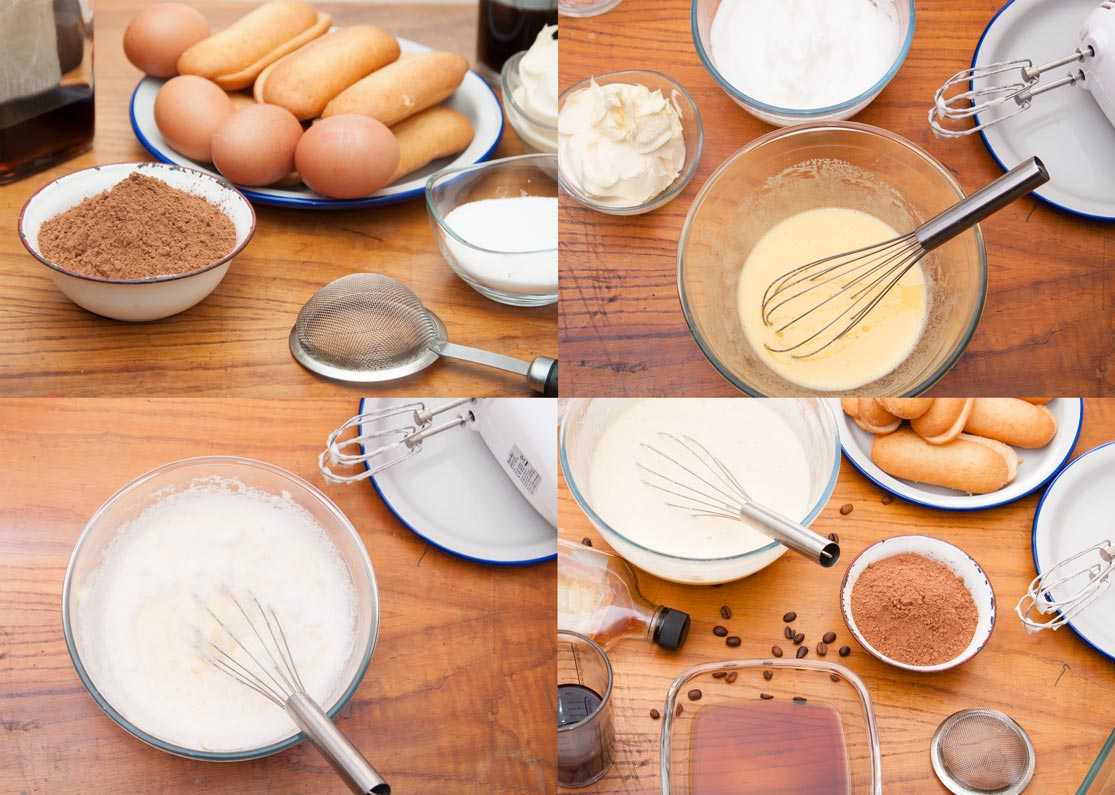 Ingredientes para la receta de tiramisú